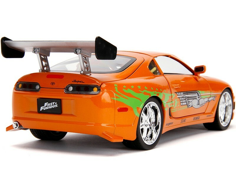 ミニカー FAST& FURIOUS 1995 TOYOTA SUPRA 1/18 1995 TOYOTA SUPRA ORANGE W/LIGHTS & BRIAN FIGURE FAST
