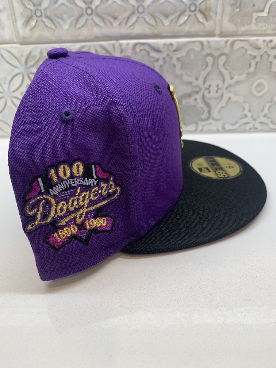 LA Dodgers Lids Crown Royal New Era Size 6 7/8 100 Year Side