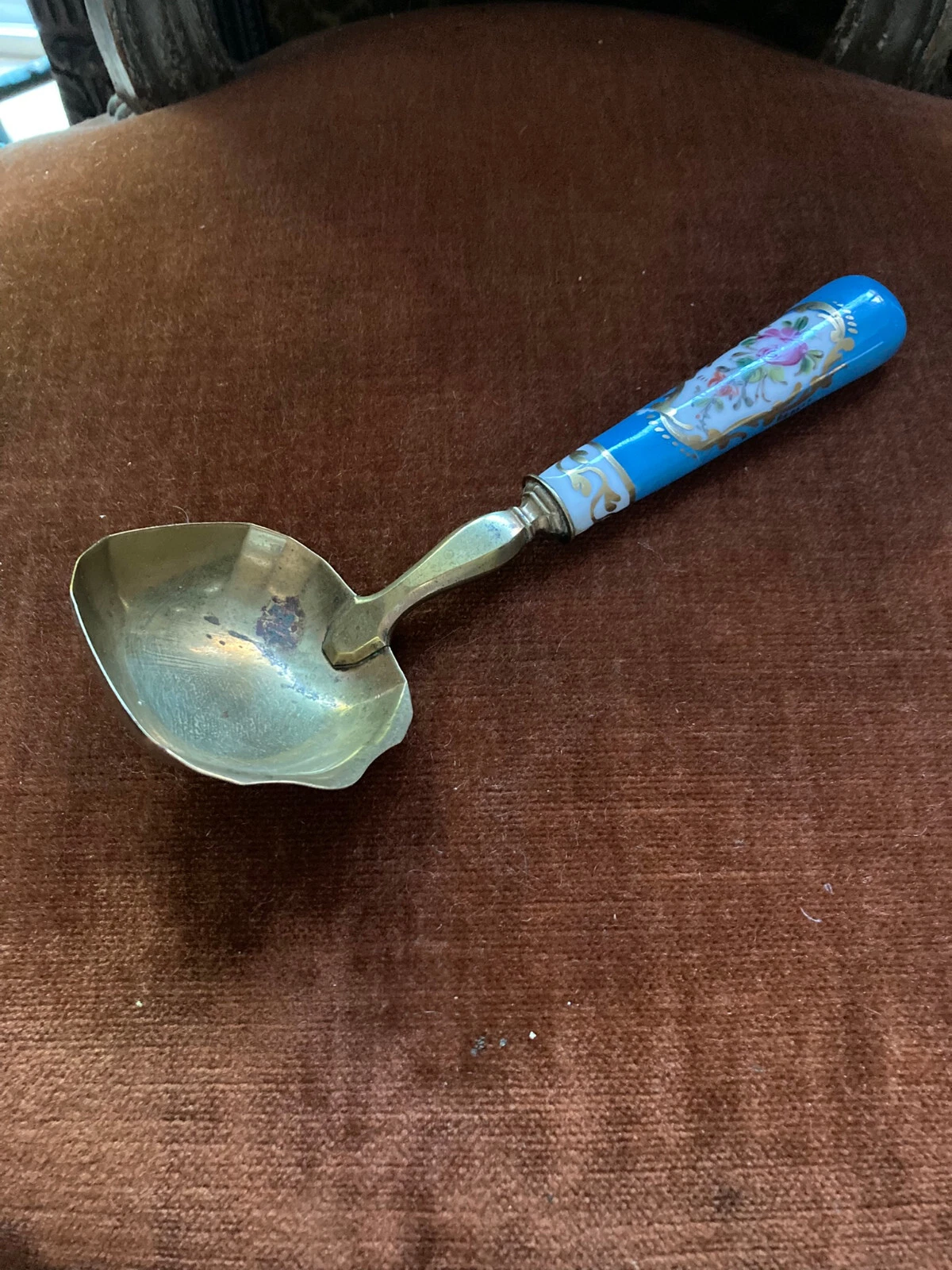 Limoges Porcelain Spring Time Ruffled Sauce Serving Bowl Ladle Spoon