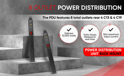 Mining, 12,000W PDU with L6-50P Plug, Surge Protection and Breaker