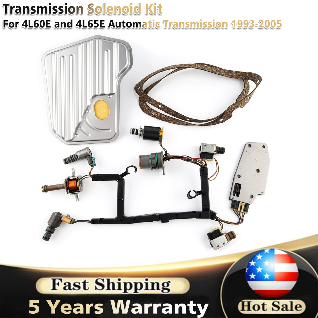 Transmission Solenoid Kit For 03-07 GMC Chevy EPC Shift TCC 3-2