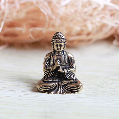 Pure Brass Sakyamuni Buddha Small Statue Buddha New Chinese Buddha Hand Carved - Picture 8 of 8