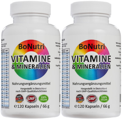 SPARPACK 2x Hochdosierte 23 Vitamine & Mineralien 240 Kapseln 4-Monatsbedarf