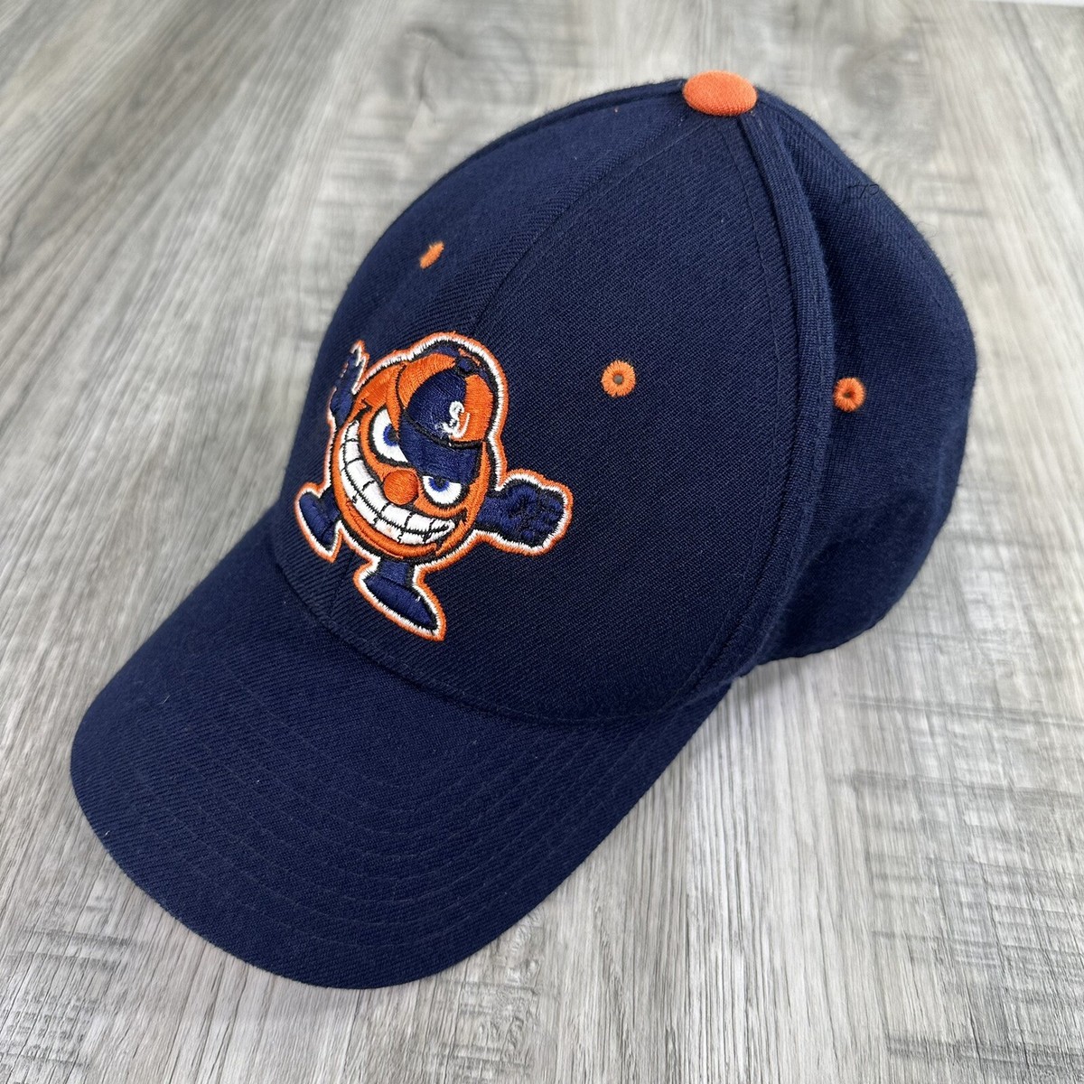 Syracuse Otto Orange Baseball Hat 6 7/8 Mens Blue Fitted Zephyr 35