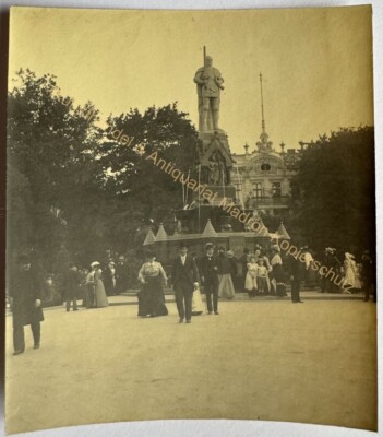 orig. Photo Berlin Tiergarten 1901 Rolandbrunnen snapshot