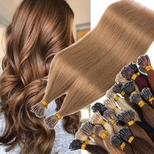 8A Nano Ring Remy 100 Human Hair Extensions Micro Loop Beads 1G Thick Full Head
