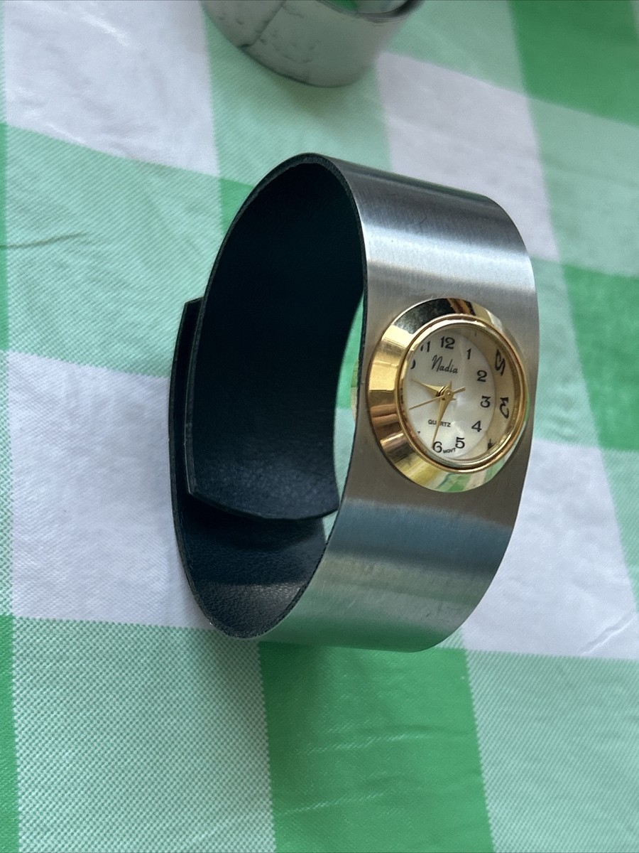 Nadia Gold And Silver Tone Slap Style Band Women's Quartz Watch | eBay