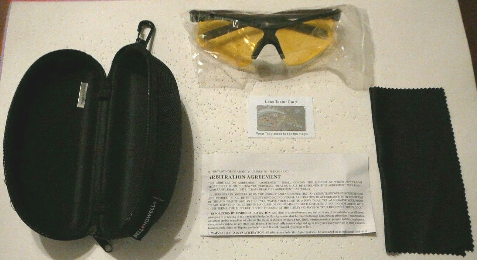 Bell and Howell TAC Glasses with Yellow Lens Includes Case and Box  