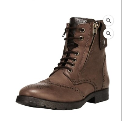 Windsor Leather Lace Up Side Zip Wing Tip Chukka Ankle Boots  display picture 1