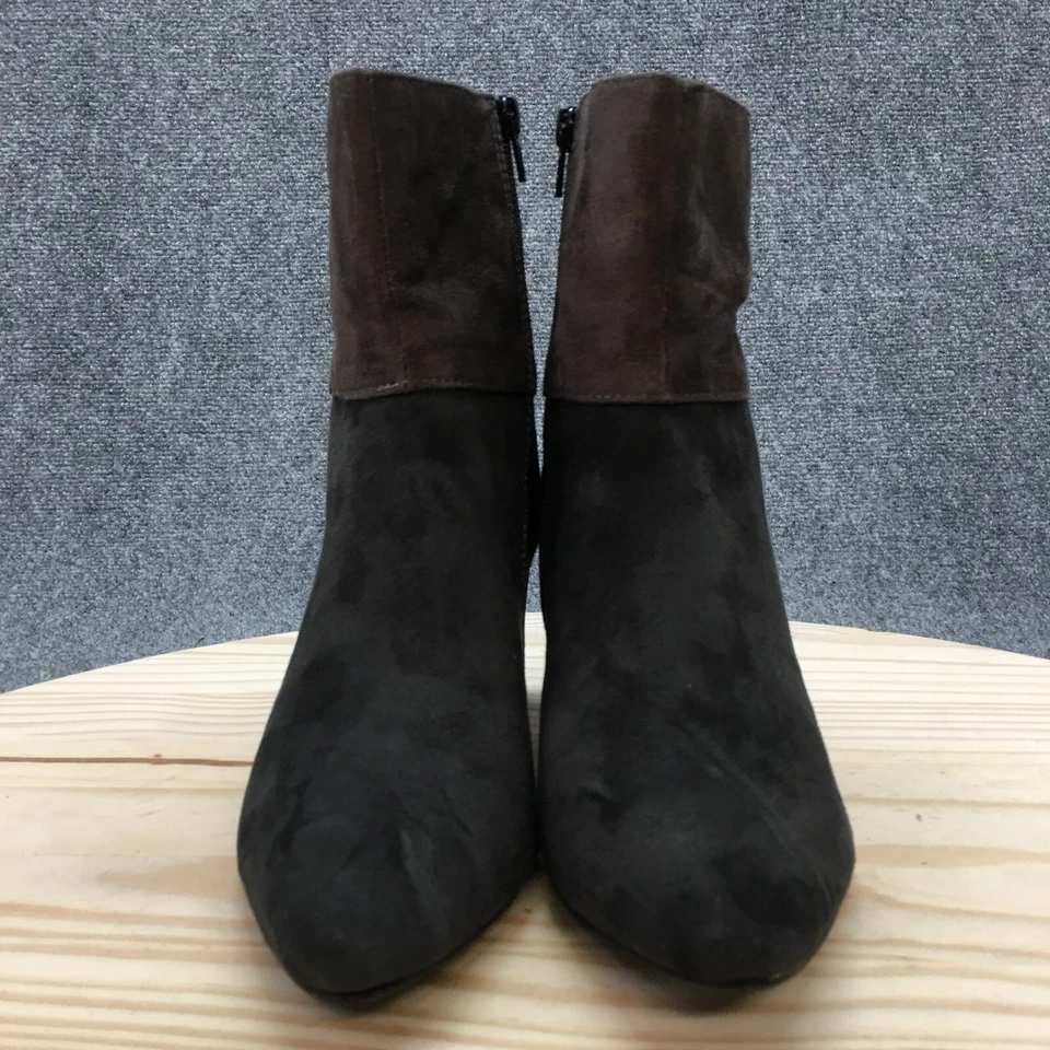 Rialto Botas Mujer 9.5 M Mora Botines Negro Cremallera Lateral Tacón Punta Foto 4 de 4