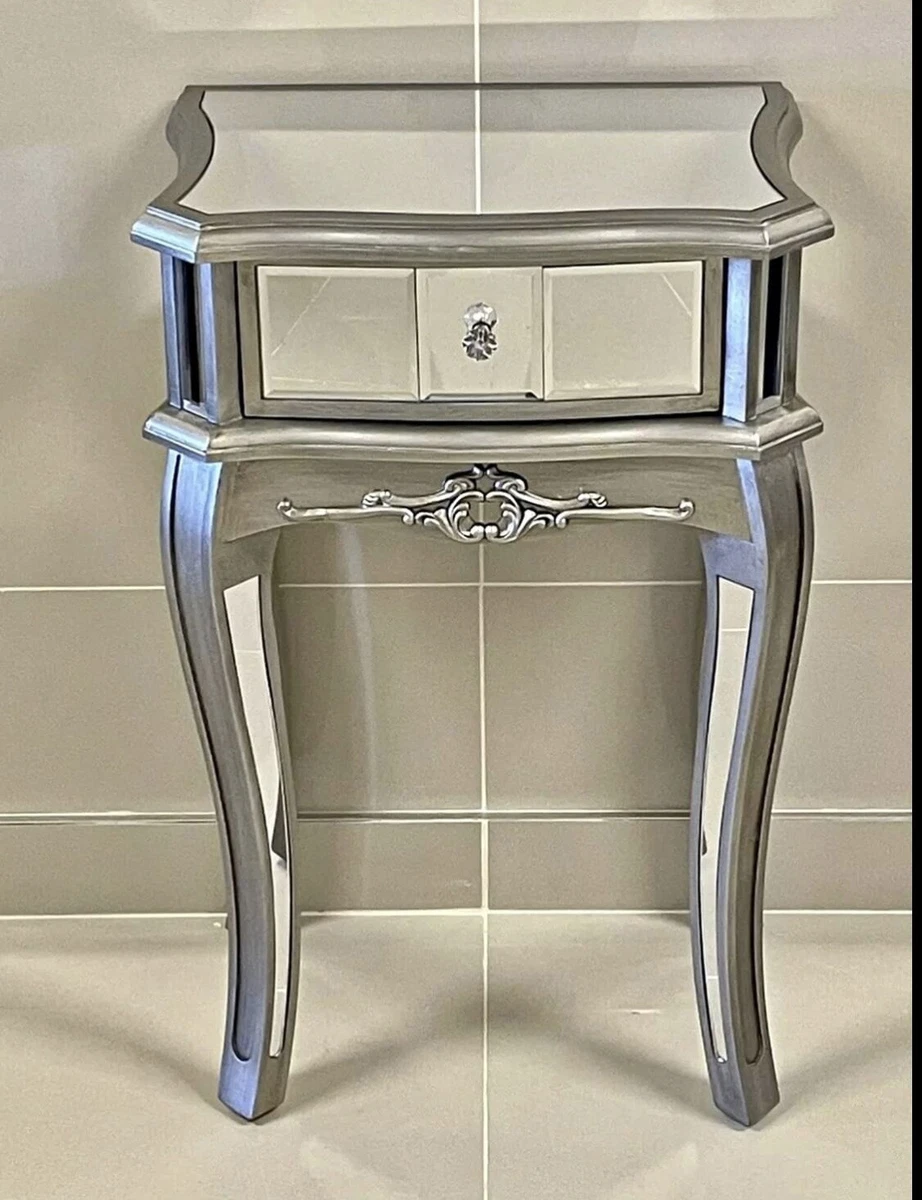 Tall mirrored bedside sale table
