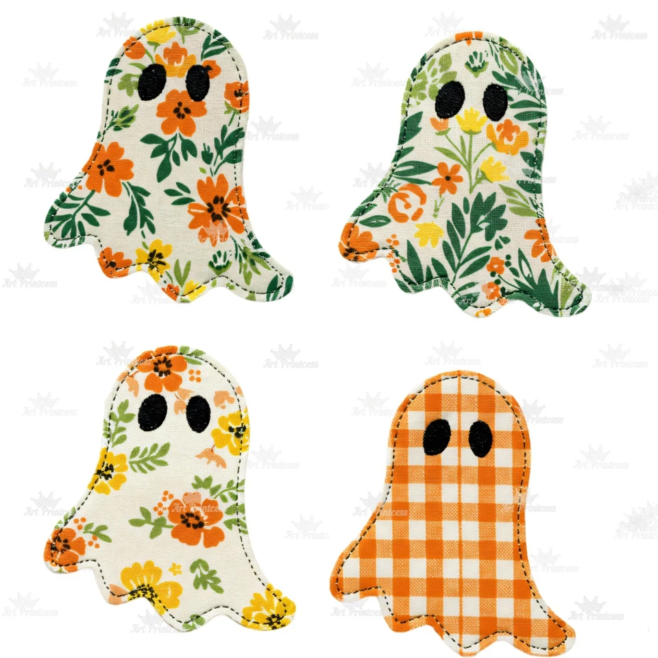 Cute Fabric Halloween Ghost Clipart Digital Download for Printing DIY Decoration - Image 4 of 4
