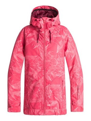 Roxy Valley Hoodie Teaberry Washed Floral Womens Snowboard Ski Jacket NEW