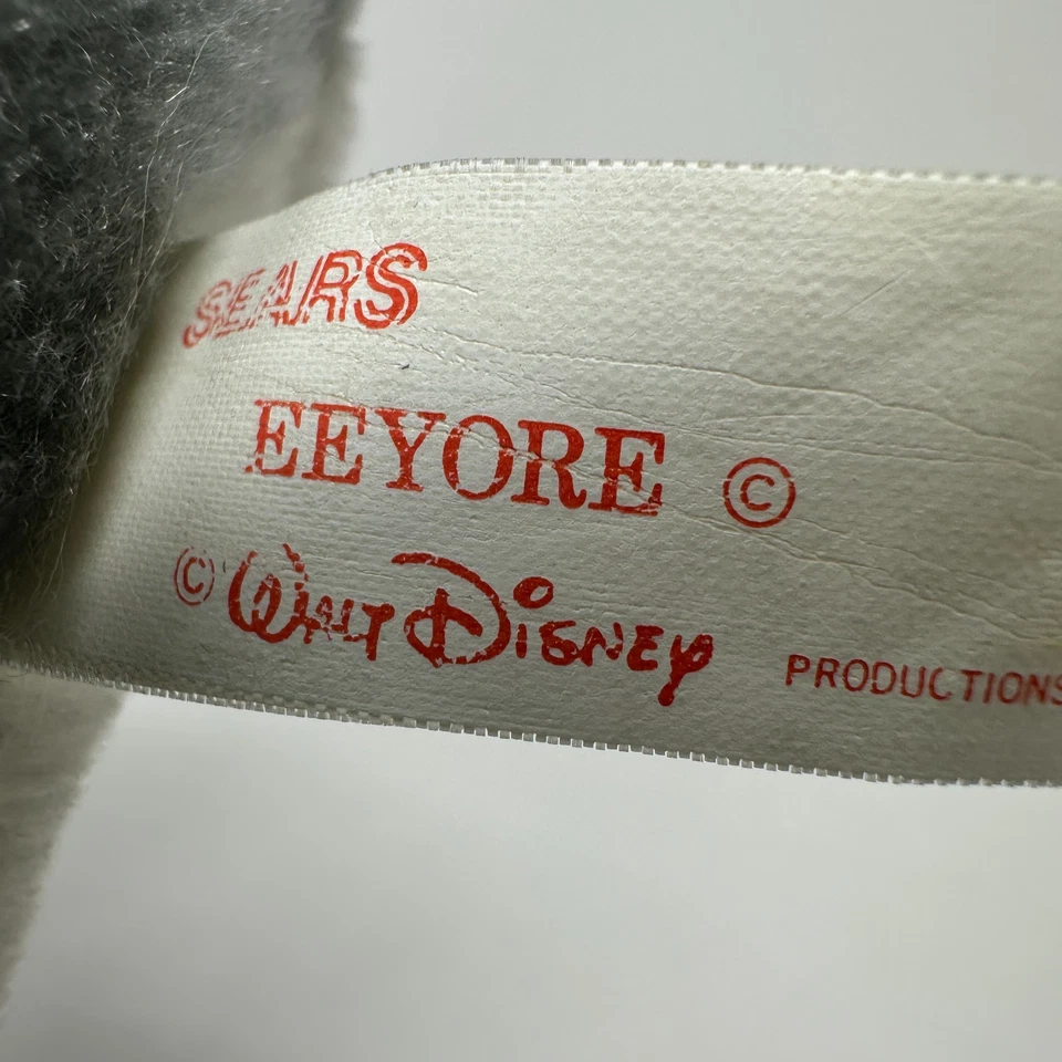 Sears Disney Eeyore Plush Winnie The Pooh Stuffed Animal Gray Donkey 5" Vintage - Image 4 of 4