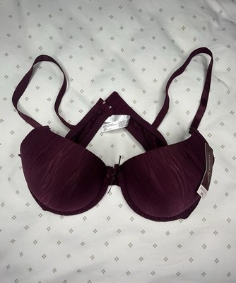 Sofra Intimates Burgundy Bra 34C Underwire Lace Design Bra New With Tags
