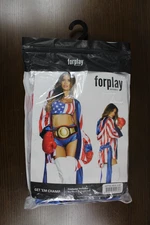 Forplay Get Em' Champ Red, White & Blue Boxer Fighter 4pc Costume 557764 S/M