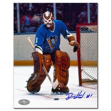 Denis Herron Pittsburgh Penguins RETRO Autographed 8x10