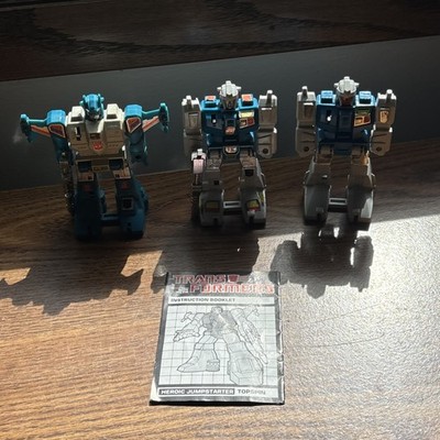 Transformers G1  Top Twin Twist  red face IGA Mexico w/ Topspin, 3 figures total