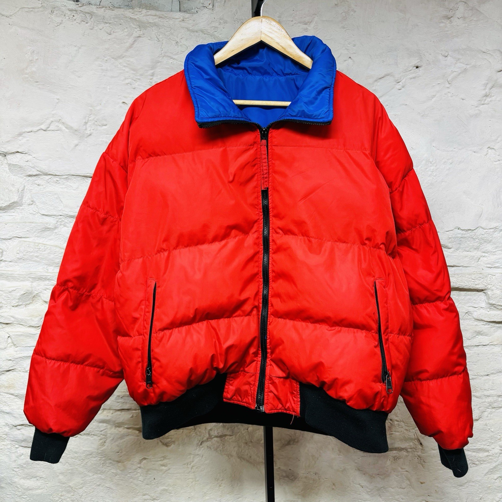 Woolrich Goose Down Puffer Jacket Sheep Logo Reversible Blue Red Vintage 80s 90s image 6