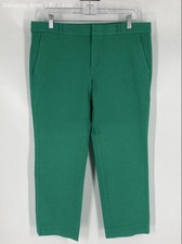 Banana Republic Womens Green Flat Front Pockets Straight Leg Dress Pants Sz 10S