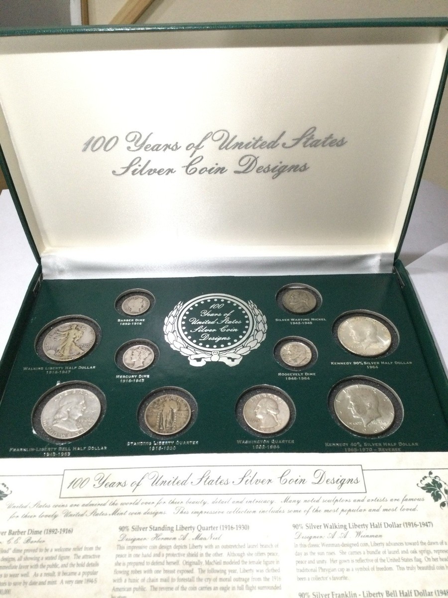 Valuable 100 Years Of United States Silver Coin Design Set-W/ Many