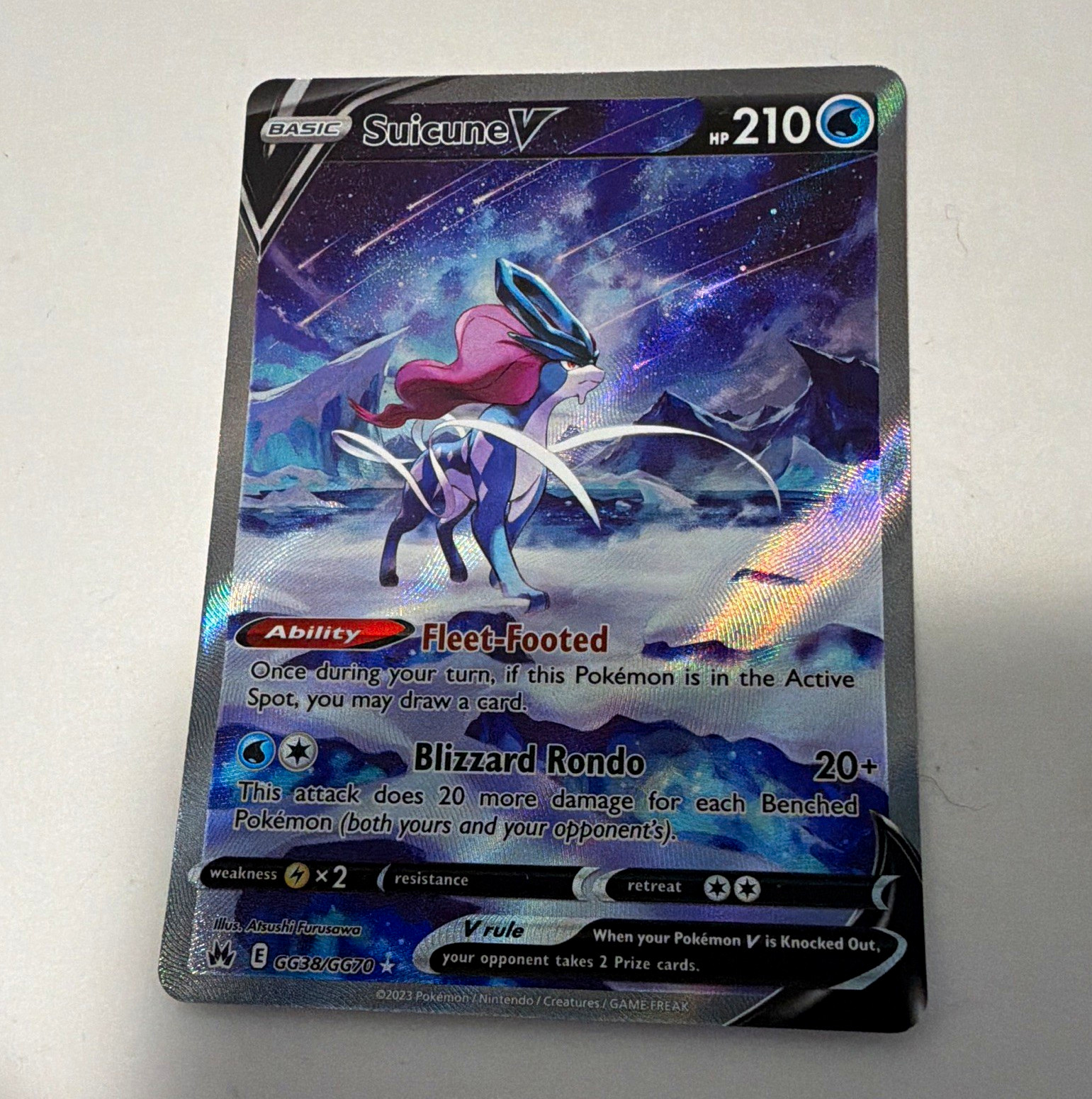 Pokemon Suicune V GG38/GG70 Crown Zenith Galarian Gallery Holo Eng near mint
