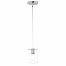 Maxim Sleek 1 Light Mini Pendant with Satin Nickel Finish Silver