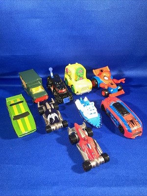 Lot Of 9 Cartoon Characters Cars SpongeBob-Jimmy Neutron-Hey Arnold-Spider-Man