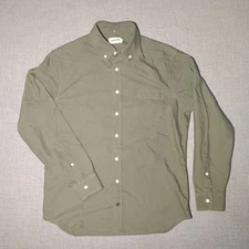 Taylor Stitch Jack Shirt Mens Medium 40 Olive Green Oxford Organic Cotton Button
