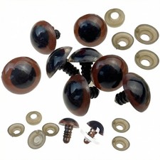 100PCS Brown Plastic Safety Eyes for Bear Doll Stuffed Animals Puppet Doll Ma...