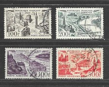France  Poste aérienne série n°24 à 27  oblitérés   cote 22€