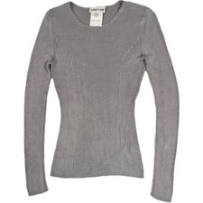 CERRUTI Vintage XS Lilac/Slate Silk Ribbed Knit Top - 1990s Italy