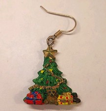 Christmas Tree Dangle/Drop Hook Earring Multicolor Holiday Single