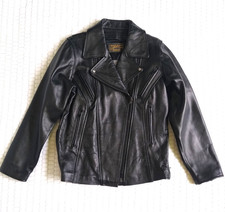 Men s Black Leather Jacket Genuine Leather Moto Biker Jacket Coat S