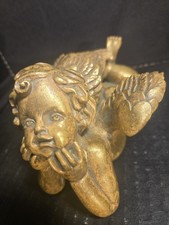 Vintage Chrisdon Henri Studio Gold Cherub Angel Victorian Sculpture Figurine 