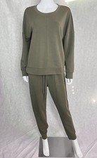 Cable And Gauge 2pc Sweatshirt / Pants Set Women's Size Medium Olive Green