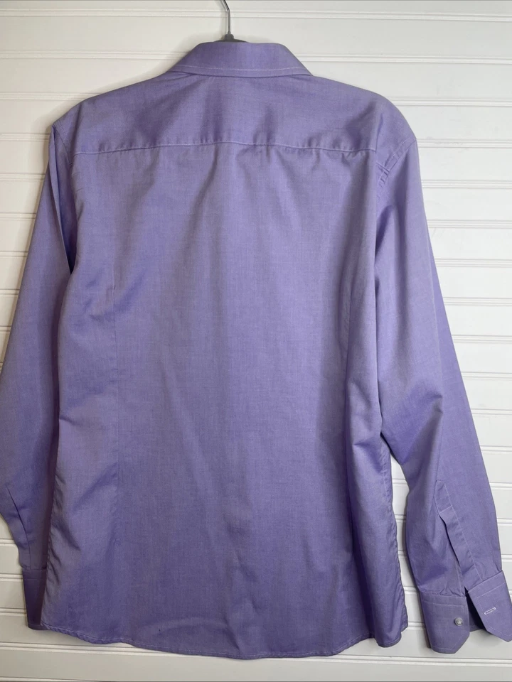 Camisa de vestir Bazooka para hombre italiana de tela fina lavanda 43 (L/Xl) 17 cuello Foto 3 de 4
