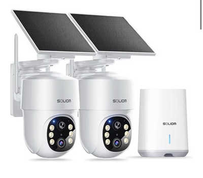 #ad SOLIOM 5MP Security Cameras Wireless Outdoor No Subscription2 Cam Pack Solar $168.00