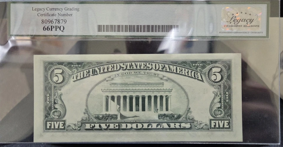 Fr1974-K (1) 1977 $5 RADAR SERIAL 51511515 DOLLAR BILL 66PPQ - Image 4 of 4