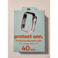 Protect Onn. Protective Bumper Case For Apple Watch 40mm Black Silver Metallic