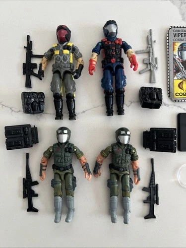 GI Joe Cobra Viper Complete Lot Of 4 Figures. 1986, Python Patrol And 2002 V6