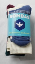 Bombas Kid's Midweight Arch 4 Pack Crew Socks BM7 Multicolor Size: 12T-Y3 NWT