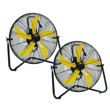 2 Pack 20" Heavy Duty Floor & Wall Mount Fan - 5300 CFM, 160-Watt, 3-Speed