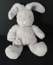 V7. Doudou musical MOULIN ROTY LAPIN rose Basile et Lola musique HS 22cm TBE*