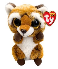 Ty Beanie Boos - Rusty the Raccoon, Glitter Eyes, MWMT Stuffed Animal Toy