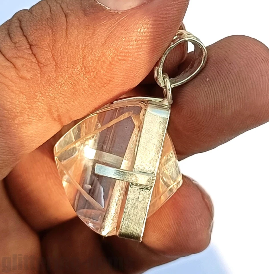 IGL 15.00 Ct Lab Grown Diamond Raw Pendant 19x10mm IF Clarity 925 Sterling 5DNR - Image 3 of 4