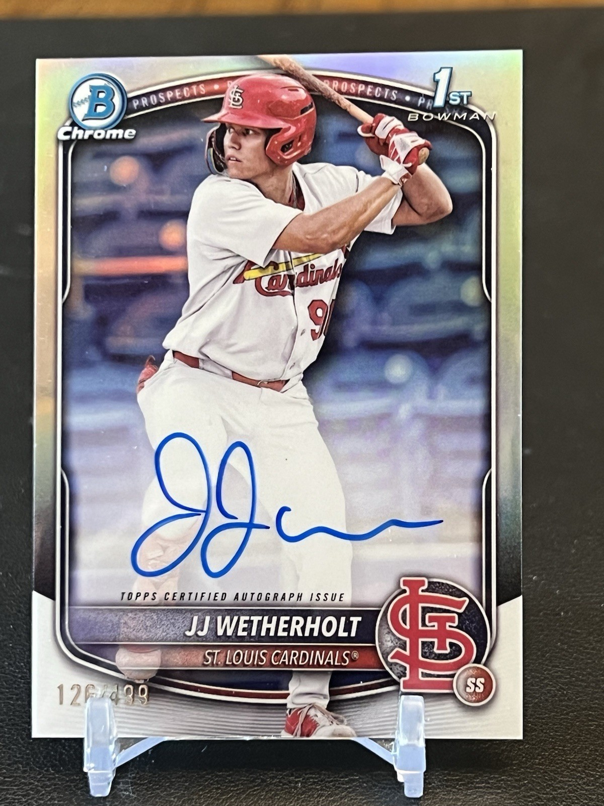 JJ Wetherholt 2025 Bowman #CPA-JW Chrome Prospect Auto - Refractor 