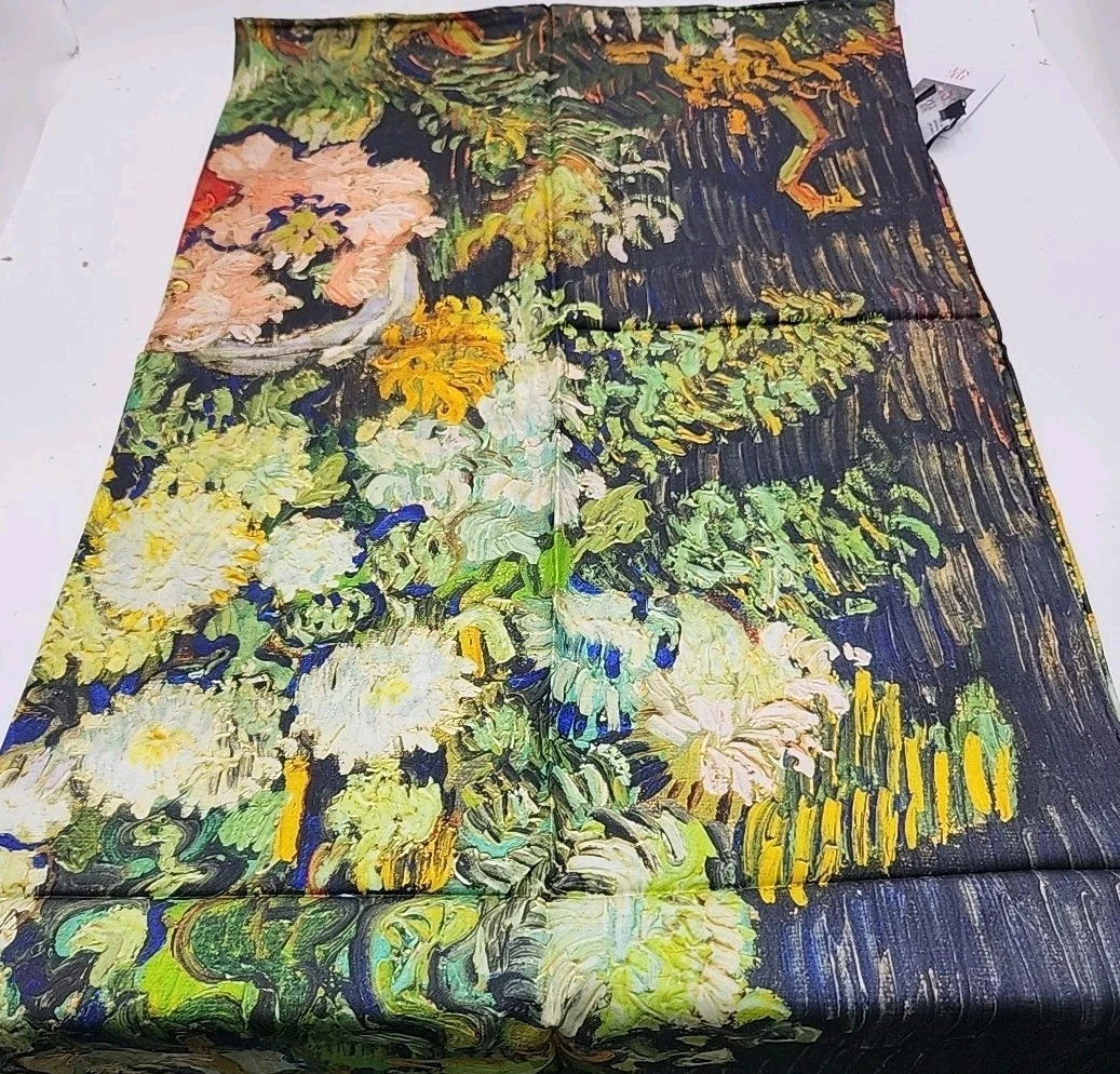 NEW The Met Store Van Gogh Stylized Nature Double Sadid Square Silk Scarf