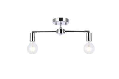 Elegant Lighting LD2348 Zane 2 Light 22''W Semi-flush Linear - Chrome
