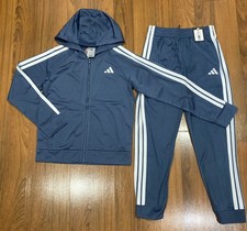 adidas Youth Set Boys Jacket Hoodie PANTS Tracksuit Size 10/12, 14/16, 18/20 New